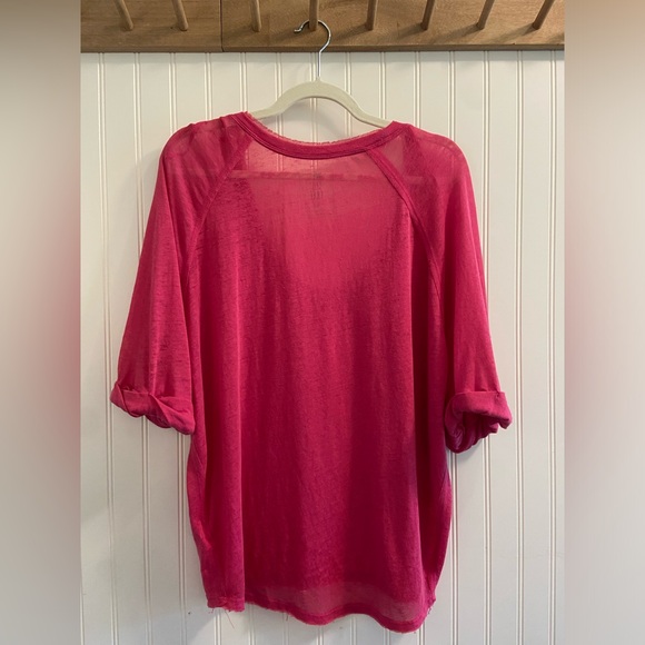 We the free oversized semi sheer short sleeve top XS - Picture 7 of 8